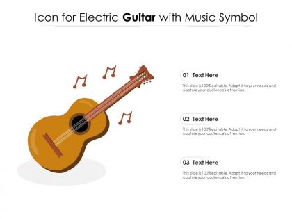 Icon for electric guitar with music symbol