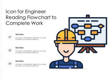 Icon for engineer reading flowchart to complete work