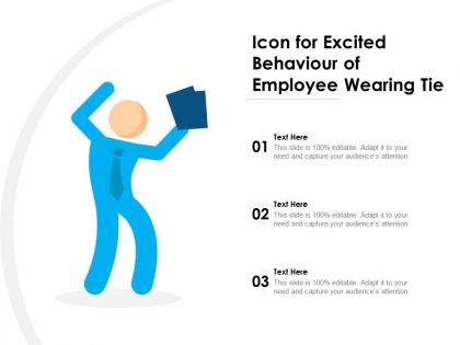 Icon for excited behaviour of employee wearing tie