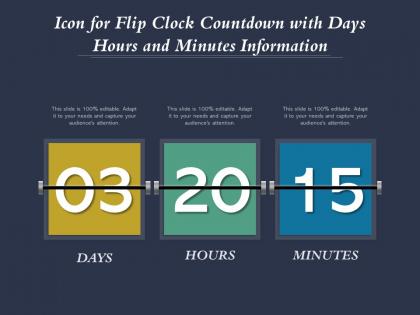 Icon for flip clock countdown with days hours and minutes information