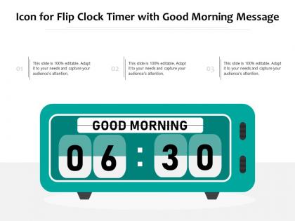 Icon for flip clock timer with good morning message