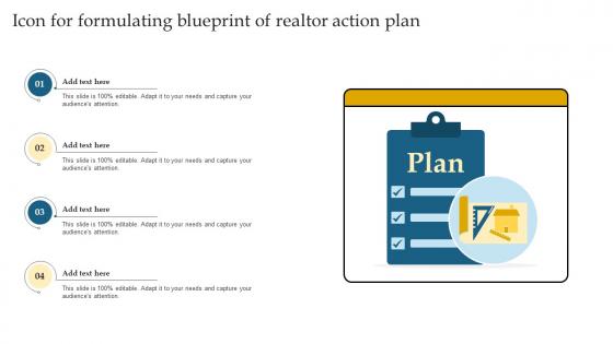 Icon For Formulating Blueprint Of Realtor Action Plan