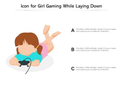 Icon for girl gaming while laying down
