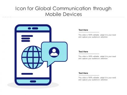 Icon for global communication through mobile devices