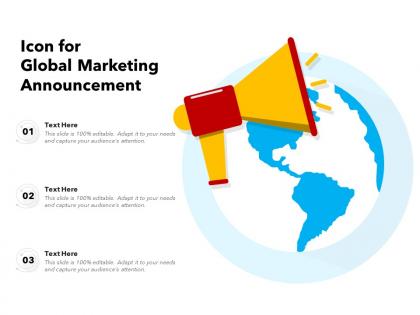 Icon for global marketing announcement