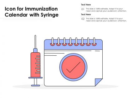 Icon for immunization calendar with syringe