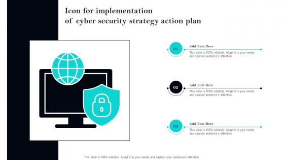 Icon For Implementation Of Cyber Security Strategy Action Plan