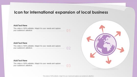 Icon For International Expansion Of Local Business