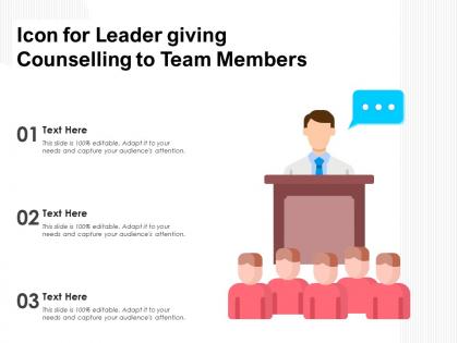 Icon for leader giving counselling to team members
