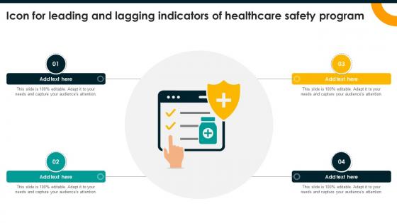 Icon For Leading And Lagging Indicators Of Healthcare Safety Program
