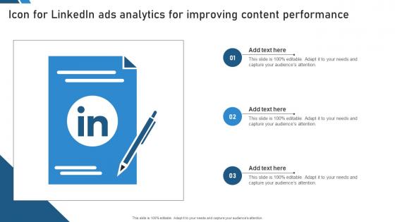 Icon For Linkedin Ads Analytics For Improving Content Performance