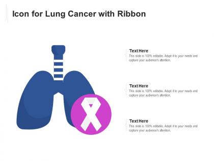 Icon for lung cancer with ribbon