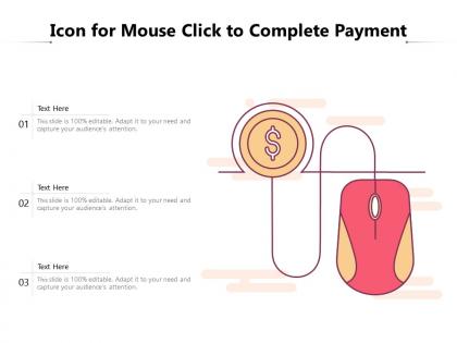 Icon for mouse click to complete payment