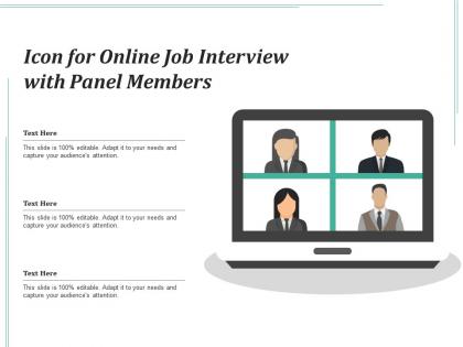 Icon for online job interview with panel members