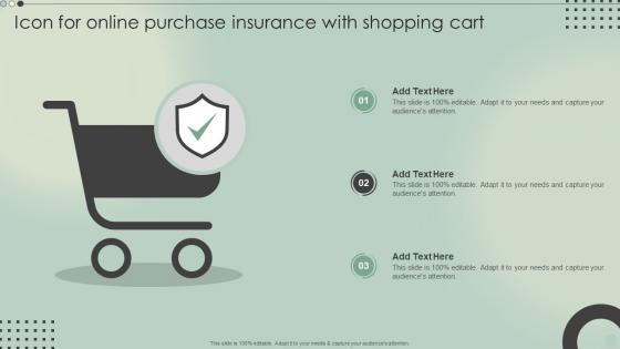 Icon For Online Purchase Insurance With Shopping Cart