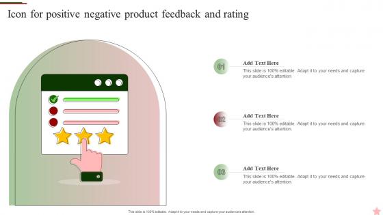 Icon For Positive Negative Product Feedback And Rating