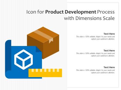Icon for product development process with dimensions scale