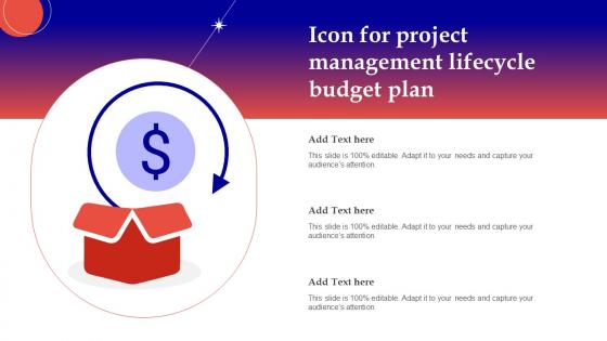 Icon For Project Management Lifecycle Budget Plan