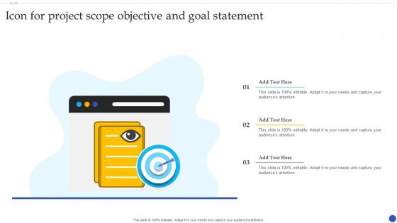 Icon For Project Scope Objective And Goal Statement