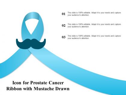 Icon for prostate cancer ribbon with mustache drawn