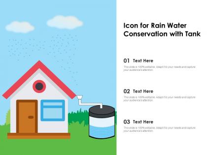 Icon for rain water conservation with tank