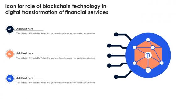 Icon For Role Of Blockchain Technology In Digital Transformation Of Financial Services