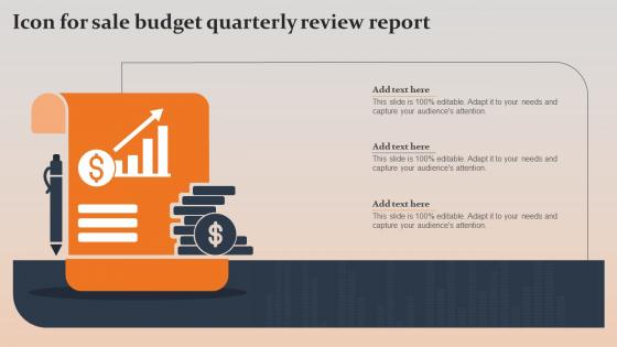 Icon For Sale Budget Quarterly Review Report