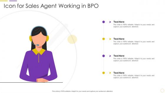Icon For Sales Agent Working In Bpo