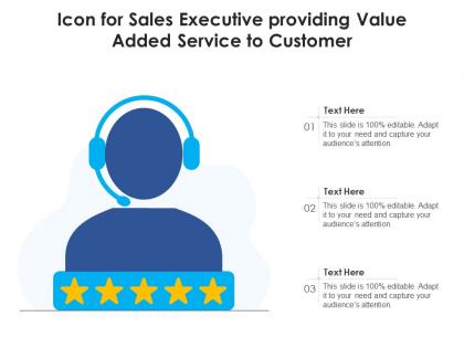 Icon for sales executive providing value added service to customer