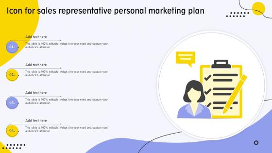 Icon For Sales Representative Personal Marketing Plan