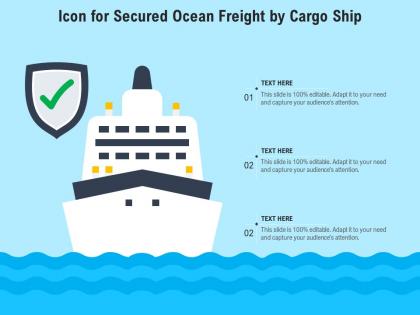 Icon for secured ocean freight by cargo ship