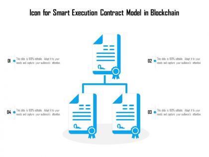 Icon for smart execution contract model in blockchain