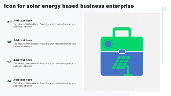 Icon For Solar Energy Based Business Enterprise