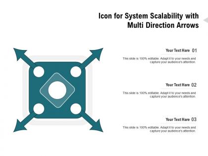 Icon for system scalability with multi direction arrows