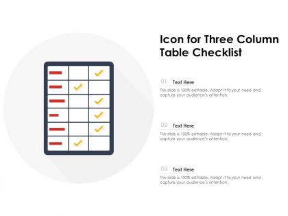 Icon for three column table checklist