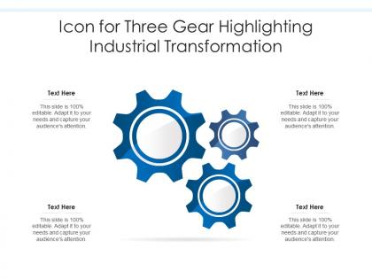 Icon for three gear highlighting industrial transformation