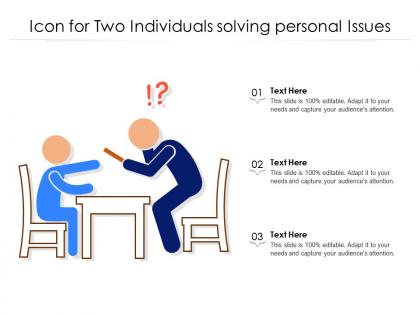 Icon for two individuals solving personal issues