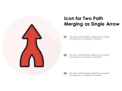 Icon for two path merging as single arrow