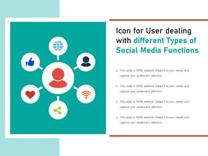 Icon for user dealing with different types of social media functions