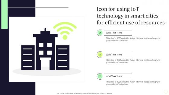 Icon For Using Iot Technology In Smart Cities For Efficient Use Of Resources