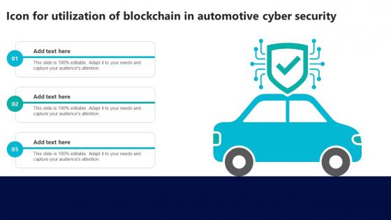 Icon For Utilization Of Blockchain In Automotive Cyber Security