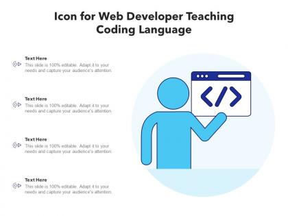 Icon for web developer teaching coding language