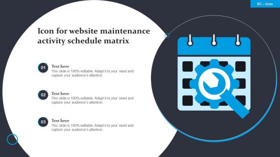 Icon For Website Maintenance Activity Schedule Matrix