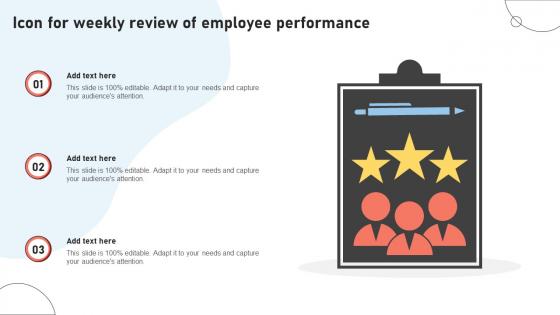 Icon For Weekly Review Of Employee Performance
