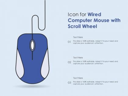 Icon for wired computer mouse with scroll wheel
