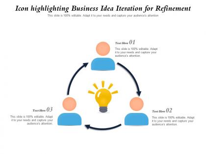 Icon highlighting business idea iteration for refinement