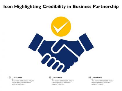 Icon highlighting credibility in business partnership