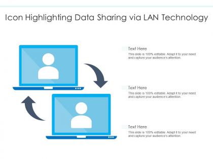 Icon highlighting data sharing via lan technology