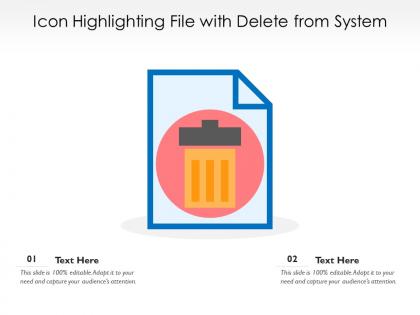 Icon highlighting file with delete from system