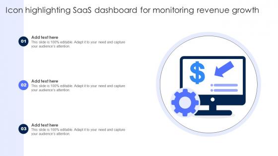 Icon Highlighting SaaS Dashboard For Monitoring Revenue Growth